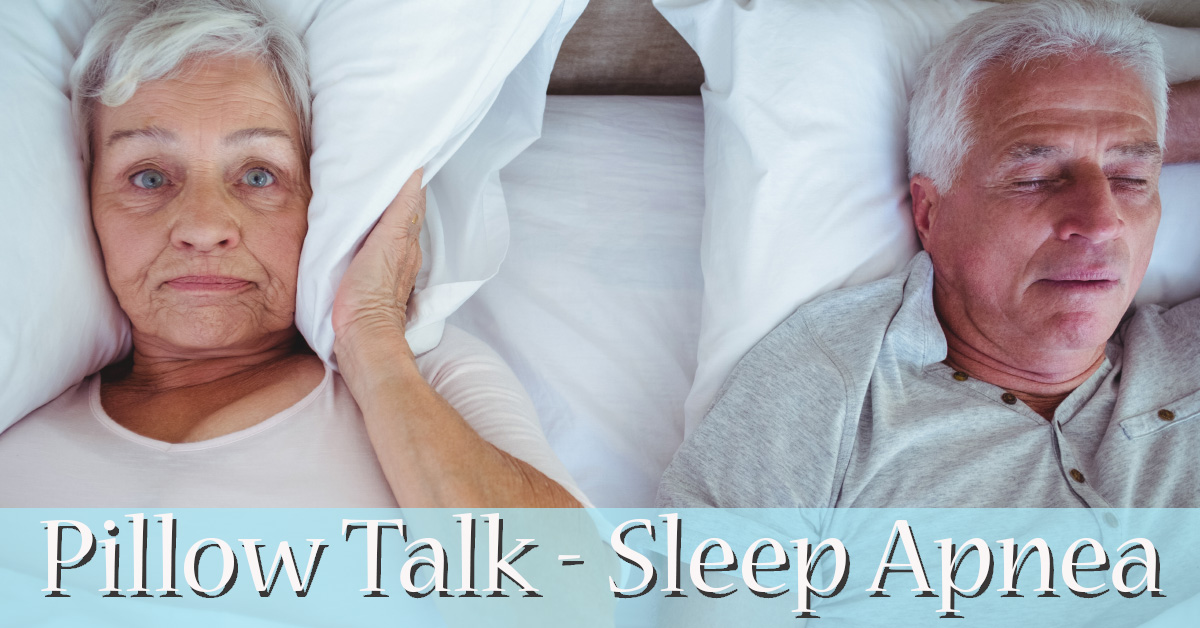 Pillow talk - Sleep Apnea. Sleeping beside someone who snores. Couple laying in bed, Man snoring.